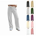 thumbnail image 1 of YDDIAN Womens Sweatpants Wide Leg Lightweight Straight Leg Oversized Wide Leg Pants Drawstring High Waisted Summer Basic Casual Sweatpants with Pockets Gray XXL, 1 of 4