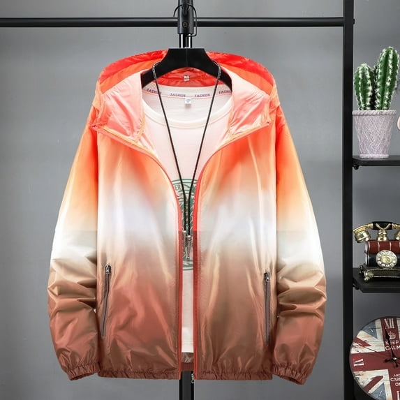 YDDIAN Womens Windbreaker Jacket Lightweight 90s Retro Wind Breakers Orange 4XL