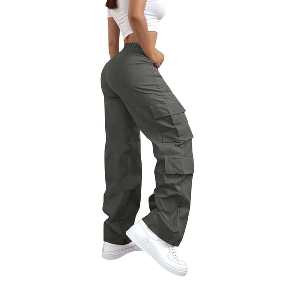 YDDIAN Womens Y2K Sweatpants Baggy Drawstring Oversized Fleece Cargo Pants High Waisted Wide Leg Summer Casual Joggers with Multiple Pockets Dark Gray S