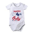 thumbnail image 1 of YDFCWX 4th of July Baby Girl Outfits Stars Print Sleeveless Romper Straps Bodysuit Cute Fourth of July Outfit for 0-3 Months,White, 1 of 3
