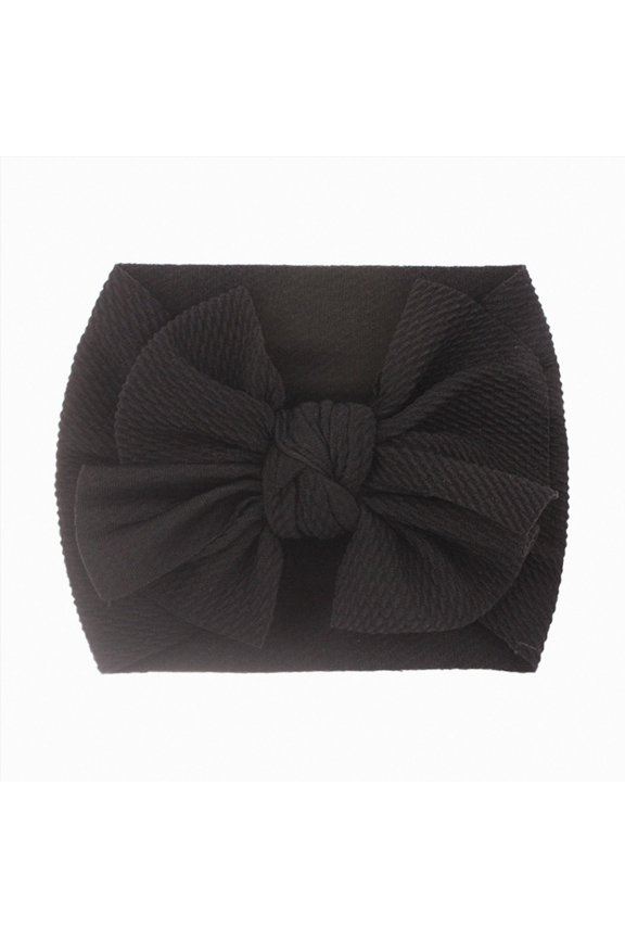 Baby Bows Newborn Girl Soft Wide Baby Headbands with Hair Bow Headwraps for Baby Girls Infants Newborn Hair Accessories Black,One Size