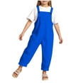 thumbnail image 1 of YDFCWX Baby Boy Romper Sleeveless Toddler Boys Bib Overalls Suspender Pants Solid Straps Romper Jumpsuit Outfit for 9-10 Years,Blue, 1 of 9