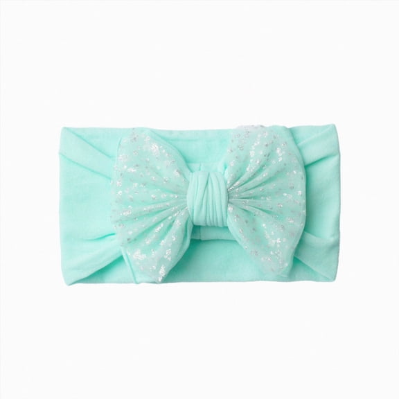 YDFCWX Baby Girl Bows Baby Girls Bow Headbands Baby Headwraps Stretchy Soft Nylon Headbands for Newborns Infants & Toddlers Mint Green,One Size
