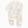 thumbnail image 1 of YDFCWX Baby Outfits Unisex Newborn Baby Boy Fall Outfit Romper Jumpsuit Bodysuit Infant Clothes Letter Long Sleeve Winter Cute Bodysuit Beige,12-18 Months, 1 of 7