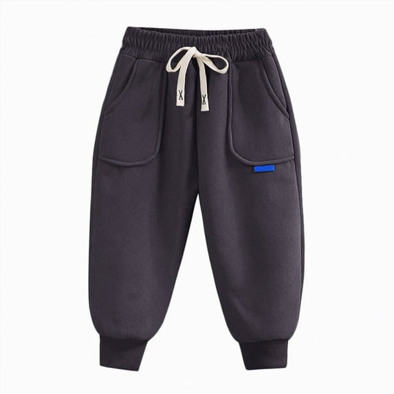 YDFCWX Baggy Sweatpants Cotton Toddler Boys Sweatpants Kids Jogger Pants with Decorative Drawstring and Pocket Grey,7-9 Years