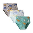 thumbnail image 1 of YDFCWX Boys' Toddler Brief Underwear Dinosaur Toddler Kids Soft Cotton Underwear 3 Pairs Prints Stripes Solids Comfort for 130,Green, 1 of 2