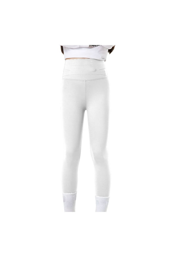 Girl's Leggings Pant for Kids Girls Leggings Cotton Leggings for Toddler Footless Girls Pants Stretchy Baby Girl's Pants Basic Leggings for 9-12 Years,White