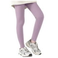 thumbnail image 1 of YDFCWX Girls Leggings Girl's Cotton Footless Leggings Stretchy Pants for 6-7 Years,Purple, 1 of 5