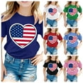 thumbnail image 1 of YDFCWX Baby Girl Independence Day Clothes Toddler Boys' Short Sleeve Tees Cotton Casual Crewneck Summer Top T-Shirts for 3-4 Years,Pink, 1 of 4