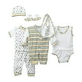 thumbnail image 1 of YDFCWX Layette Newborn Boy Set Preemie Baby Girl Boy Clothes Cotton Baby 8-Piece 3 Months Boy Girl Bodysuits Set Shower Gift Set Baby Shower Gift Set for 0-3 Months,Yellow, 1 of 6