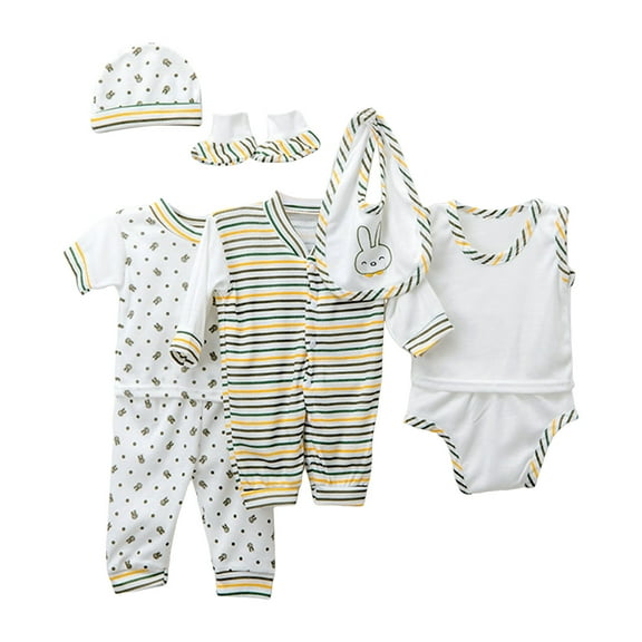 YDFCWX Layette Newborn Boy Set Preemie Baby Girl Boy Clothes Cotton Baby 8-Piece 3 Months Boy Girl Bodysuits Set Shower Gift Set Baby Shower Gift Set for 0-3 Months,Yellow
