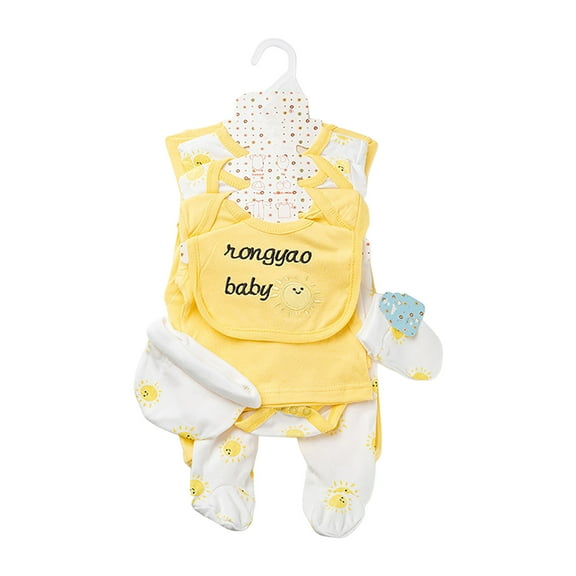 YDFCWX Layette Newborn Preemie Baby Layette Gift Set Baby Set 8Pcs Boy Outfits Outfits&Set to 0-3 Months Layette Gift Set Shower Gift Set for 6-9 Months,Yellow