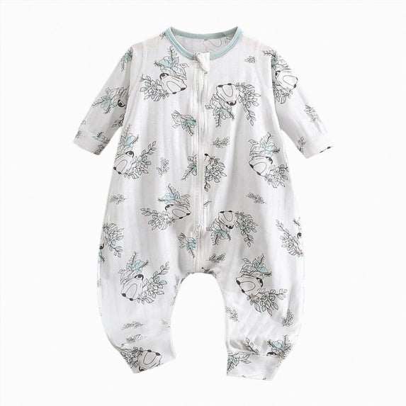 YDFCWX Neutral Baby Sleepers Boys Jumpsuit Infant Sleep Sack Jumpsuit for Babies Toddlers Homewear Zippered Blanket Sleep Sack for All Seasons,Light Green,3-4 Years