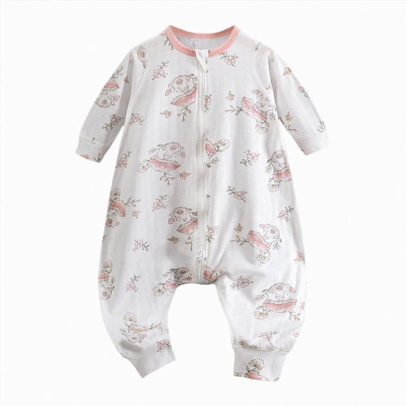 YDFCWX Neutral Baby Sleepers Boys Jumpsuit Infant Sleep Sack Jumpsuit for Babies Toddlers Homewear Zippered Blanket Sleep Sack for All Seasons,Light Pink,9-12 Months