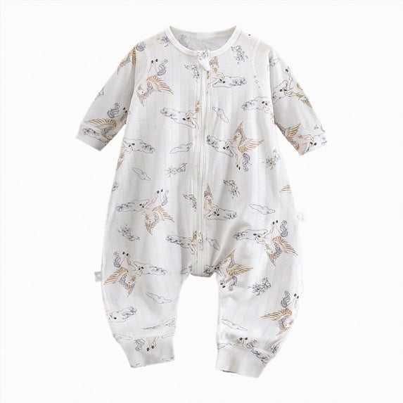 YDFCWX Neutral Baby Sleepers Boys Jumpsuit Infant Sleep Sack Jumpsuit for Babies Toddlers Homewear Zippered Blanket Sleep Sack for All Seasons,Light Purple,1-2 Years
