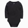 thumbnail image 1 of YDFCWX Newborn Girl Gifts Letter Printed Crew Neck Long Sleeve Jumpsuit Cute Fall Winter Infant Bodysuit Black,9-12 Months, 1 of 7