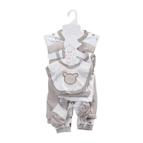 YDFCWX Newborn Layette Preemie Baby Girl Clothes Set Girl Baby 8Pcs Outfits Boy Girls Baby Clothes Layette Set Gifts Layette Set Bodysuits Set for 0-3 Months,Grey
