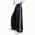 thumbnail image 1 of YDFCWX Sweat Pants Girls Kids Girls Wide Leg Pants High Waisted Soft Stretchy Sweatpants with Pockets School Black,12-14 Years, 1 of 7