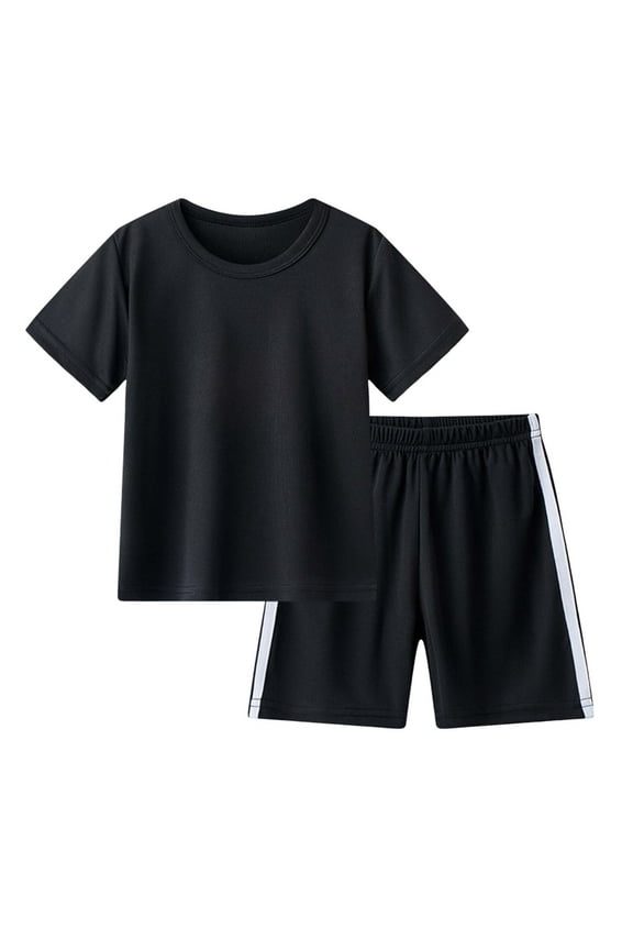 Toddler Baby Boy Clothes Kids Summer Boys Sports Suit Summer Mesh Short Sleeved Shorts 2026 Childrens Basketball Suit 2 pcs Set for 2-3 Years,Black