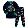 thumbnail image 1 of YDFCWX Toddler Boy Clothes Toddler Boy 2 Piece Outfit Set Long Sleeve Crewneck Sweatshirt Casual Pants for 5-6 Years,Green, 1 of 9