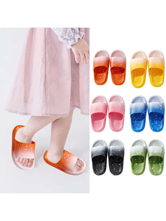 Toddler Slippers for Girls Slippers Kids Boys Bathroom Shower Shoes Summer Child Cute Slippers Unisex Non-Slip Lightweight Beach Pool Toe Indoor Outdoor Sandals for 13,Green