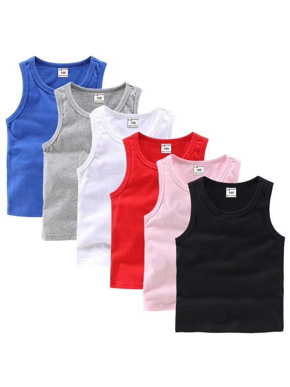 Undershirts for Toddler Boys Baby Sleeveless Top Toddler Baby Boy's Sleeveless Tank Tops Kids Girls Summer Basic Cami Shirts Cotton Athletic Undershirts T-Shirts Vest for 12-18 Months,Grey