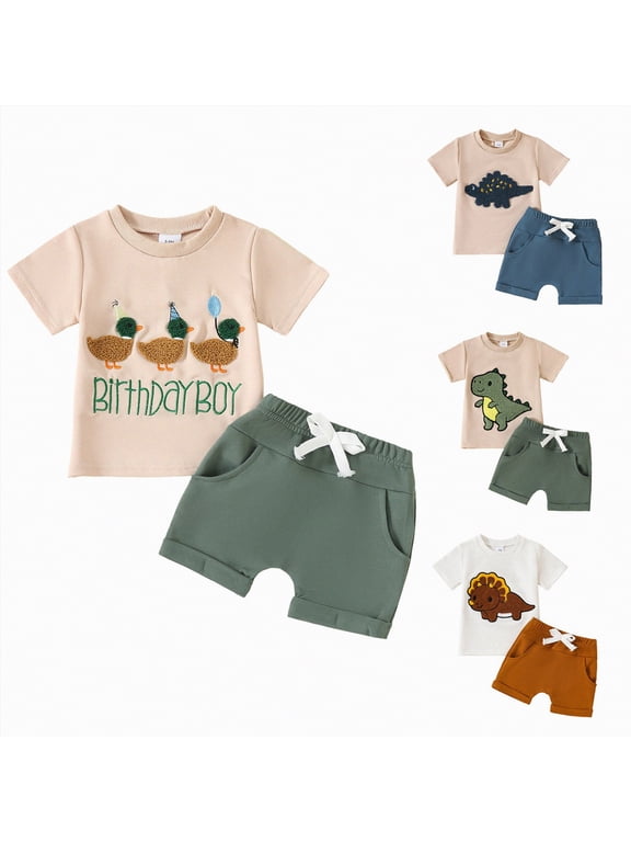 1st First Birthday Outfit Boy Baby One Year Old Boy Outfit Short Sleeve Shirts Solid Shorts Set Summer (Light Green, 12-18 Months)