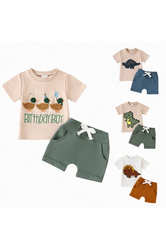 1st First Birthday Outfit Boy Baby One Year Old Boy Outfit Short Sleeve Shirts Solid Shorts Set Summer (Light Green, 3-6 Months)