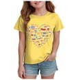 thumbnail image 1 of YDFCWXW 4th of July USA Shirt Girls American Flag Patriotic T-Shirt Independence Day Outfit Casual Girls Summer Tshirts (Yellow, 7-8 Years), 1 of 5
