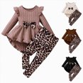 thumbnail image 1 of YDFCWXW Adorable Toddler Girl Ruffle Top & Floral Bottom 2Pcs Set Winter Outfit for Party Church Daily Casual Wear (Beige, 7 Years), 1 of 5