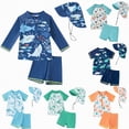 thumbnail image 1 of YDFCWXW Baby Boy 3 Pieces Swimsuit Quick Dry Swim Trunks Set Toddler Rash Guard Sets Beach Hawaii Bathing Suits Swimwear with Sun Hat (Sky Blue, 2-3 Years), 1 of 6