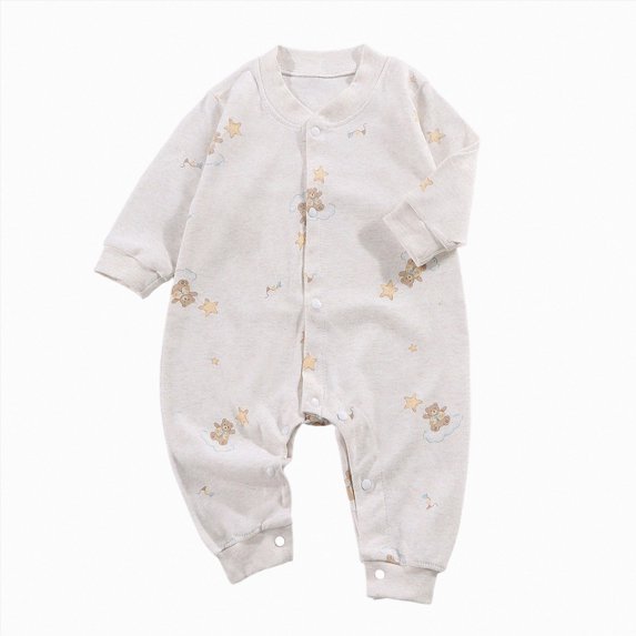 YDFCWXW Baby Boy Girl Romper Coming Home Outfit Cartoon Print Bodysuit Jumpsuit, 0-24 Months Cute Gift (Yellow, 0-3)