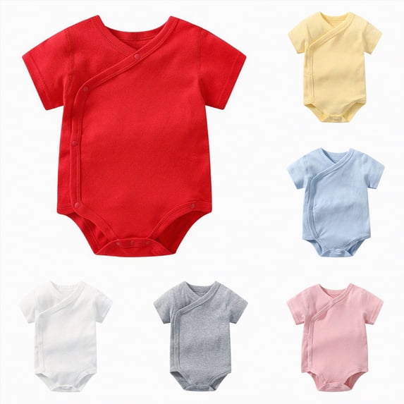 YDFCWXW Baby Boy Girl Side Snap Bodysuits - Cotton Plain Long Sleeve Baby Clothes for Newborn-12 Months (Yellow, 0-3 Months)