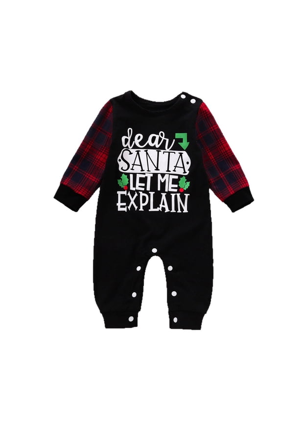 Baby Boys Girls First Xmas Romper Elf Santa Clothes (Black, 0-3 Months)
