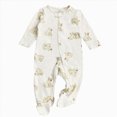 thumbnail image 1 of YDFCWXW Baby Footed Romper Sleeper, Zip Up Onesie for Boy Girl Infant 0-24 Months (Khaki, 0-3 Months), 1 of 3