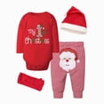 thumbnail image 1 of YDFCWXW Baby Girl Boy Christmas Outfit My 1st Christmas Infant New Year 4 Pcs Set, Cute Holiday Clothes (Red, Newborn), 1 of 9
