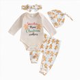 thumbnail image 1 of YDFCWXW Baby Girl Outfits Ruffle Long Sleeve Romper Bodysuit Ribbed Pants Set Winter Clothes (Beige, 3-6 Months), 1 of 4