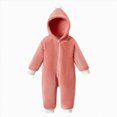 thumbnail image 1 of YDFCWXW Baby Girl Winter Hooded Jumpsuit Romper Baby Warm Snowsuit Clothes Set (Pink, 6-12 Months), 1 of 7