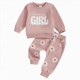 thumbnail image 1 of YDFCWXW Baby Girl Winter Outfit Set, "Daddy's Girl" Letter Long Sleeve Sweatshirt with Stretch Pants (Pink, 0-6 Months), 1 of 7