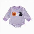 thumbnail image 1 of YDFCWXW Baby Girls Romper Long Sleeve Round Neck Halloween Print Sweatshirt Romper (Purple, 6-12 Months), 1 of 7