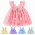 thumbnail image 1 of YDFCWXW Baby Girls Tulle Dress Sleeveless Floral Butterfly Tutu Dress Toddler Girls Birthday Party Princess Dresses (Sky Blue, 3-4 Years), 1 of 9