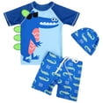 thumbnail image 1 of YDFCWXW Baby Little Boys 2-10T Summer Swimwear Two Piece Rash Guard Bathing Suits Sun Protection Swimsuits Beachwear (Blue, 6), 1 of 2