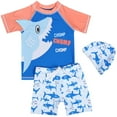 thumbnail image 1 of YDFCWXW Baby Little Boys 2-10T Summer Swimwear Two Piece Rash Guard Bathing Suits Sun Protection Swimsuits Beachwear (Pink, 14), 1 of 2