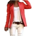 thumbnail image 1 of YDFCWXW Blazers for Women Business Casual Long Sleeve Work Office Jacket Blazer Loose Lightweigth Open Front Jackets 2025 Fall Red, XL, 1 of 5