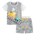 thumbnail image 1 of YDFCWXW Boy Short Sleeve T-Shirt Shorts Kid 2 Pcs Summer Clothes 2-8 (Grey, 7-8 Years), 1 of 9