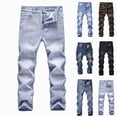 thumbnail image 1 of YDFCWXW Boy's Ripped Jeans Slim Fit Stretch Jeans Distressed Fashion Comfort Pants (Dark Blue, 5-6 Years), 1 of 5