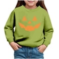 thumbnail image 1 of YDFCWXW Boys Girls Pumpkin Face Halloween Sweatshirt Long SLeeve Kids Toddler Tops (Green, 4Y), 1 of 4