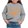 thumbnail image 1 of YDFCWXW Boys Girls Pumpkin Face Halloween Sweatshirt Long SLeeve Kids Toddler Tops (Grey, 2Y), 1 of 4