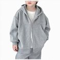 thumbnail image 1 of YDFCWXW Boys Zip Up Hooded Sweatshirts with Pockets Fall Outfits 2026 | Lightweight Oversized Hooded Sweatshirts, Featuring a Full Zip Design and Pockets for Daily Wear (Grey, 7-8 Years), 1 of 7