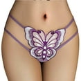 thumbnail image 1 of YDFCWXW Butterfly Thong, Lace Sexy Cheeky Brief for Women, See Through Panties Grey, L, 1 of 3
